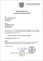Zertifikat ChemKlimaschutz V, Kälte-Klima GmbH, Halle/Leipzig